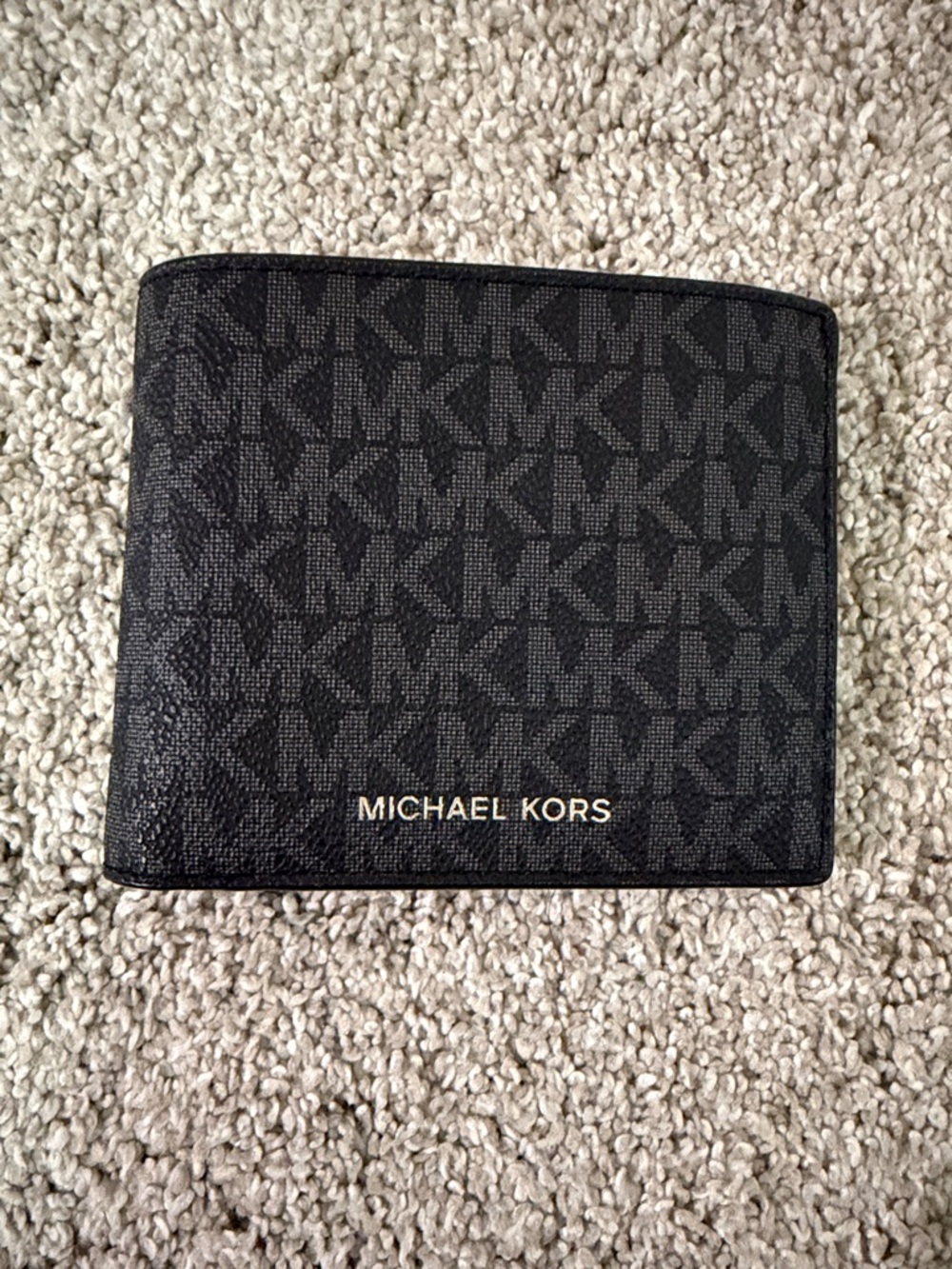 Michael Kors Black MK Signature Bi-Fold Wallet